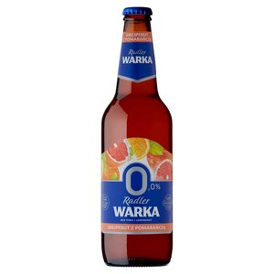 Piwo Warka Radler Grejfrut z Pomarań. ”0” 0,5 l. but. zwr.