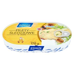 Filety  Śledziowe  w  Oleju  170g  (puszka) Łosoś  