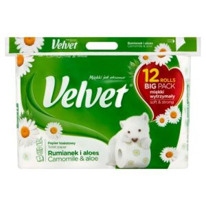 Papier Toaletowy VELVET  Rumianek i Aoles 3 warstwy/  12 sztuk  