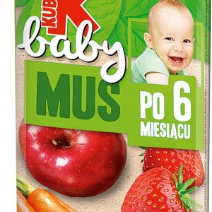 Kubuś BABY  Mus 100% jabłko,truskawka,marchew  100g saszetka