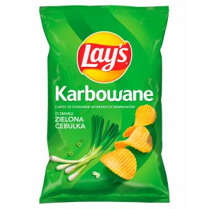 Lay’s Chipsy karbowane o smaku zielonej cebulki  120g.  